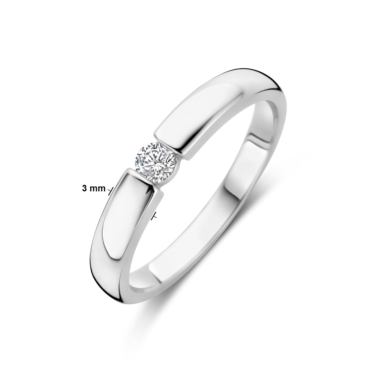 vDam Ring Zirkonia Zilver Gerhodineerd 1339004 Maat 16