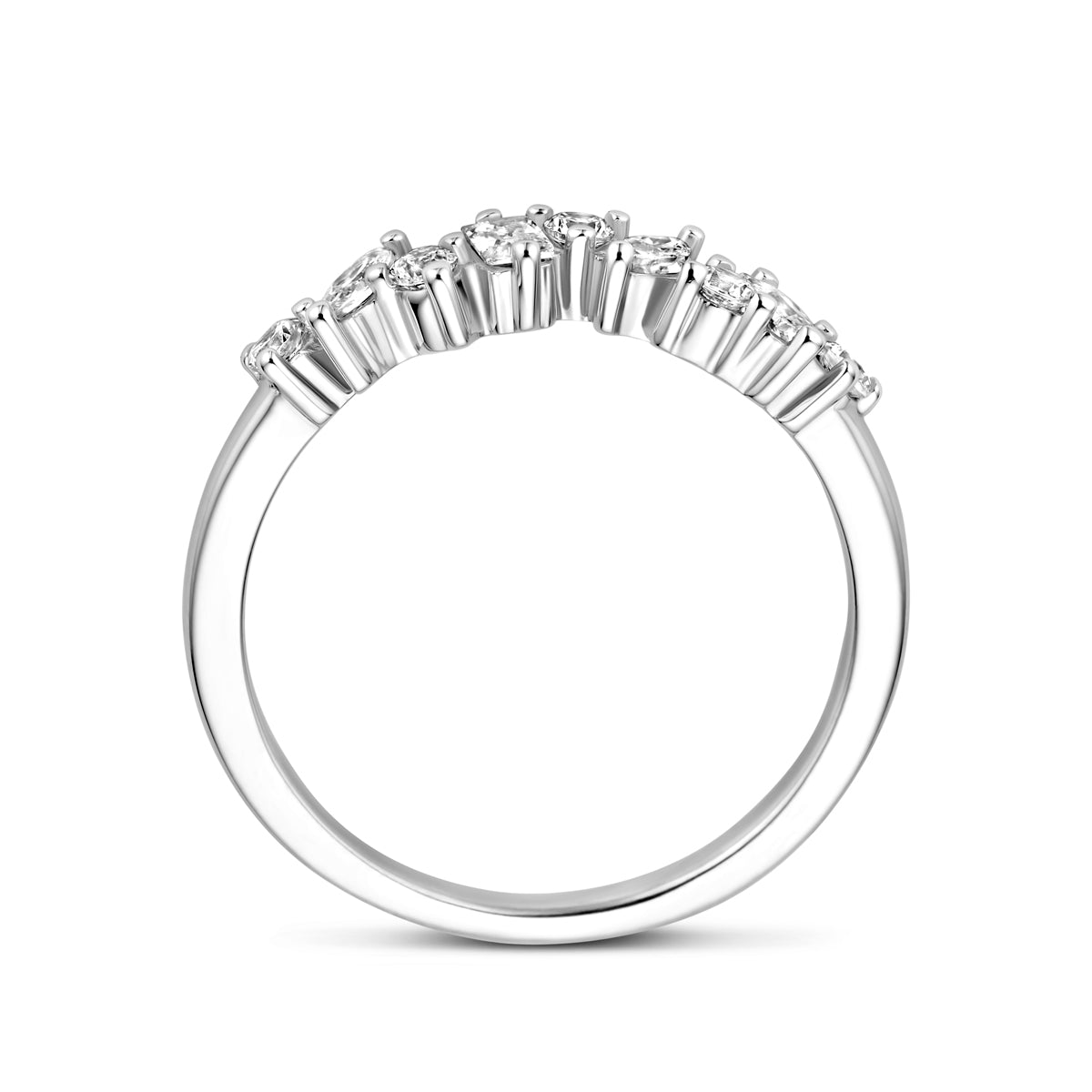 vDam Ring Zirkonia Zilver Gerhodineerd 1339138 Maat 17¼