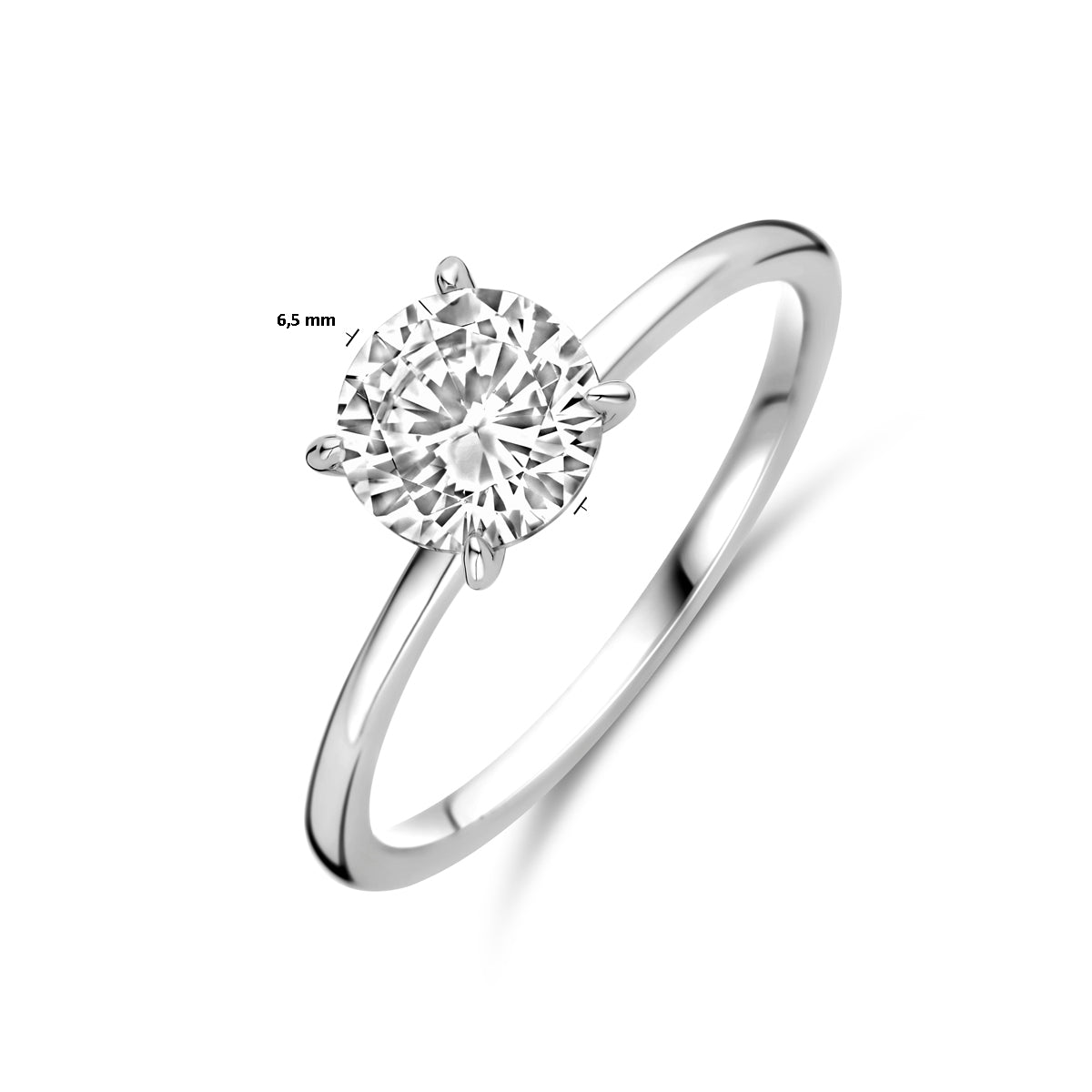 vDam Ring Zirkonia Zilver Gerhodineerd 1339184 Maat 18½