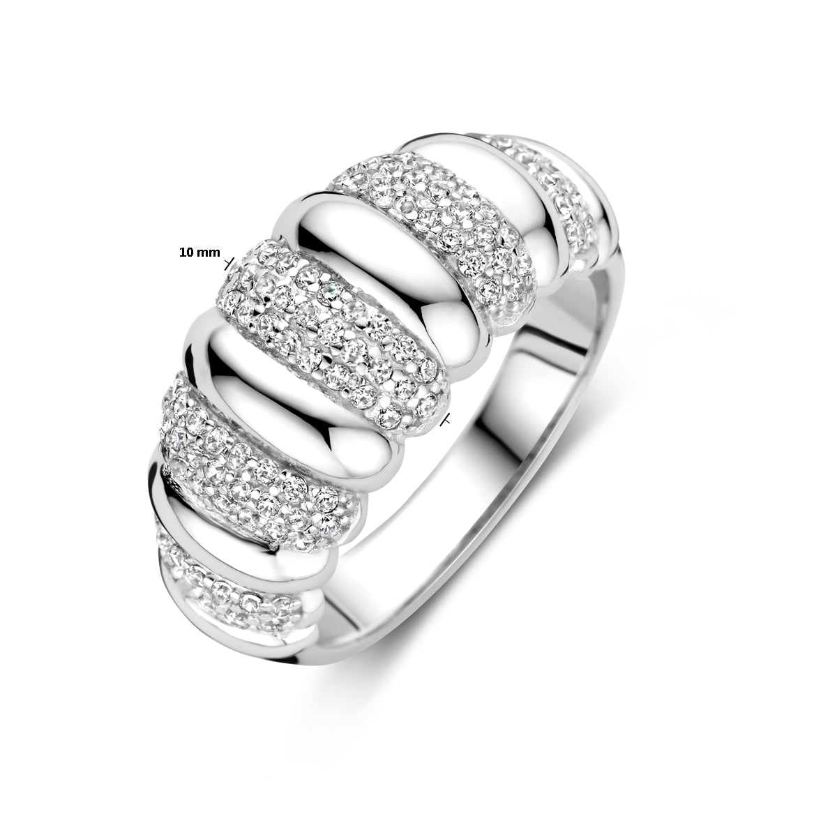 vDam Ring Zirkonia Zilver Gerhodineerd 1339312 Maat 16½