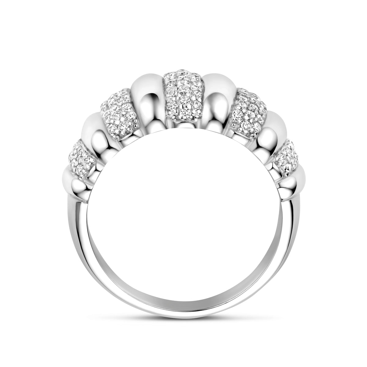 vDam Ring Zirkonia Zilver Gerhodineerd 1339313 Maat 17¼