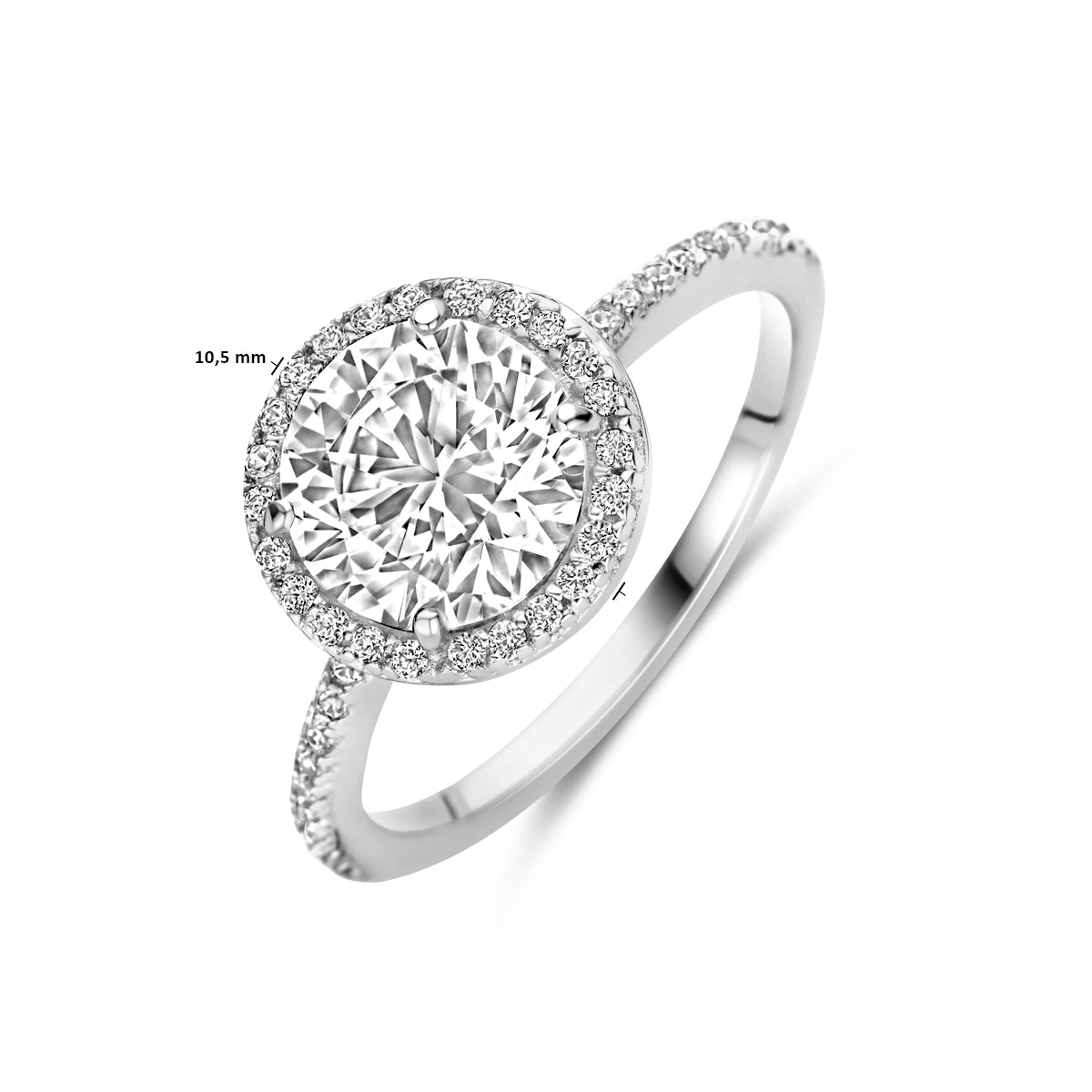 vDam Ring Zirkonia Zilver Gerhodineerd 1339706 Maat 18½