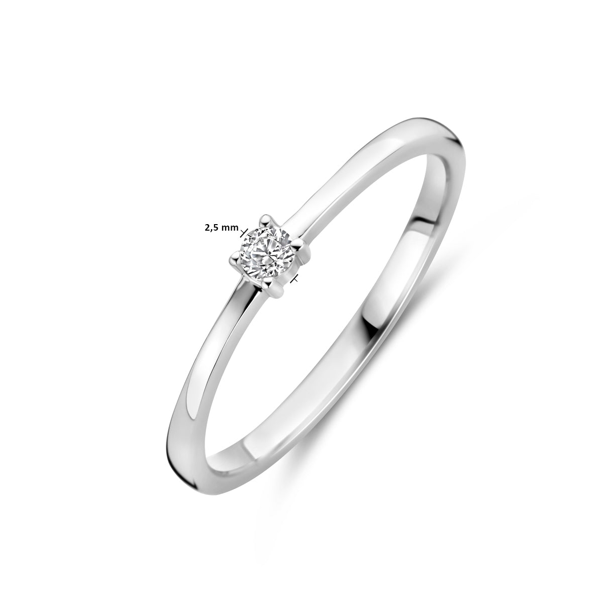 vDam Ring Zirkonia Zilver Gerhodineerd 1339765 Maat 17¾