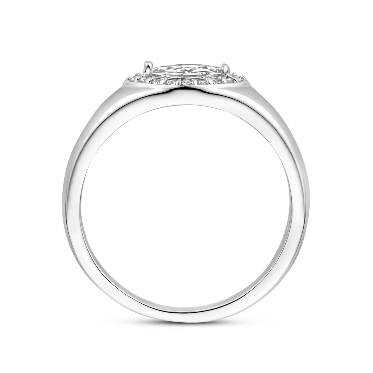 vDam Ring Zirkonia Zilver Gerhodineerd 1339826 Maat 17¼