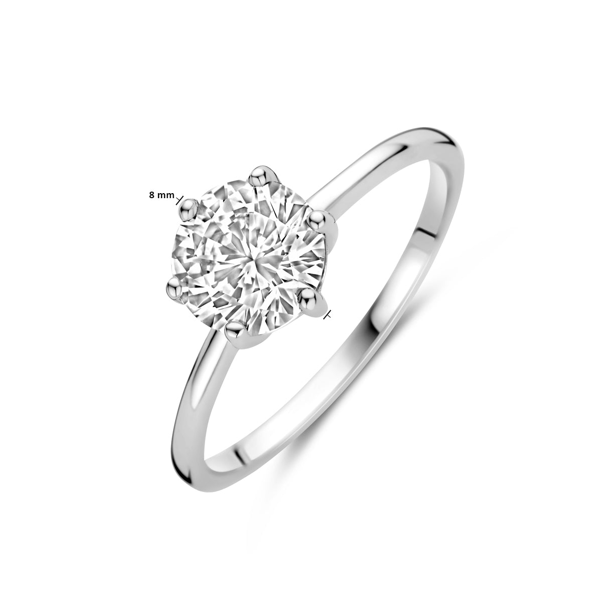 vDam Ring Zirkonia Zilver Gerhodineerd 1339963 Maat 17¼