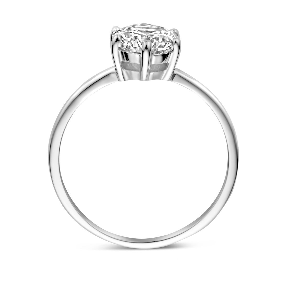 vDam Ring Zirkonia Zilver Gerhodineerd 1339965 Maat 18½