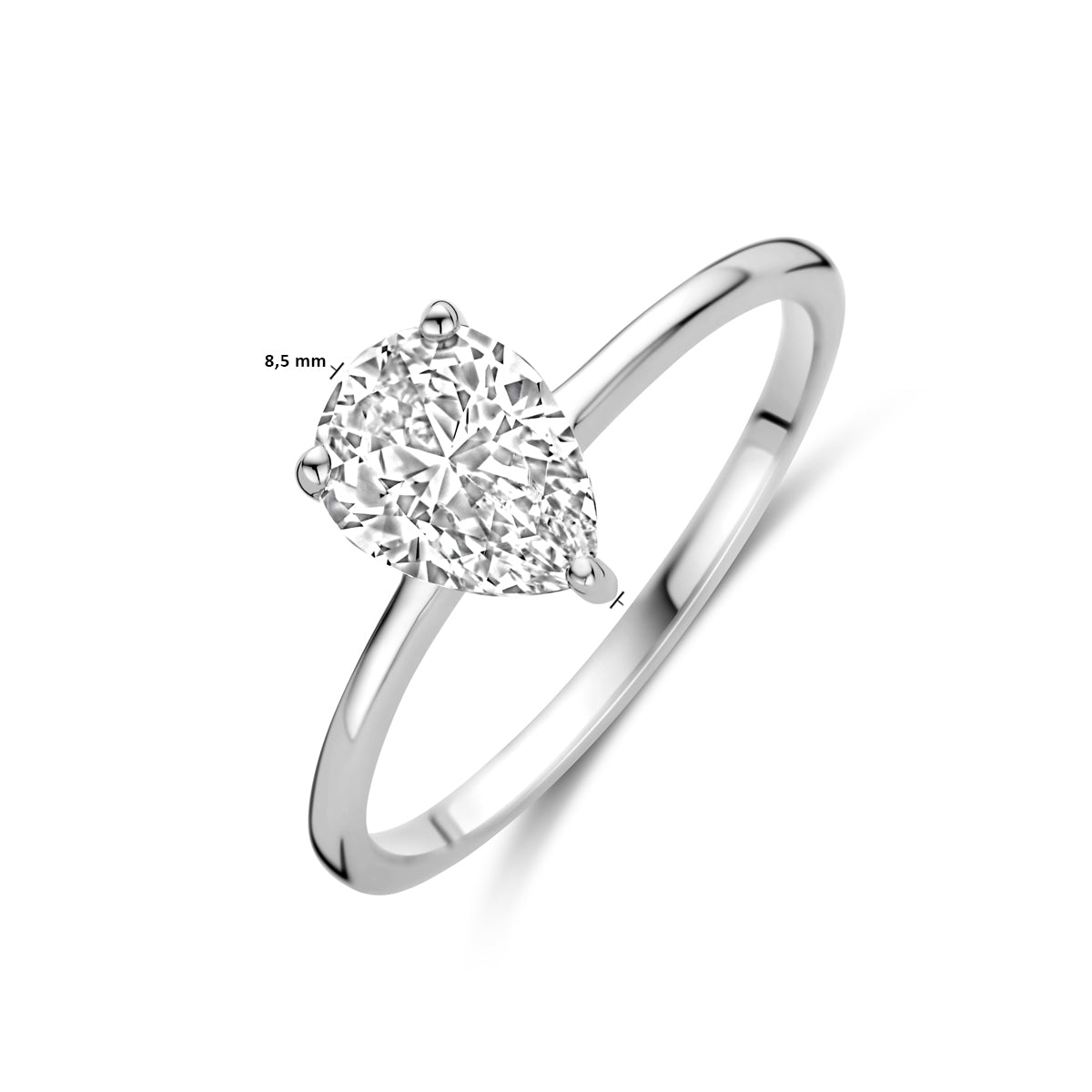 vDam Ring Zirkonia Zilver Gerhodineerd 1339969 Maat 18½