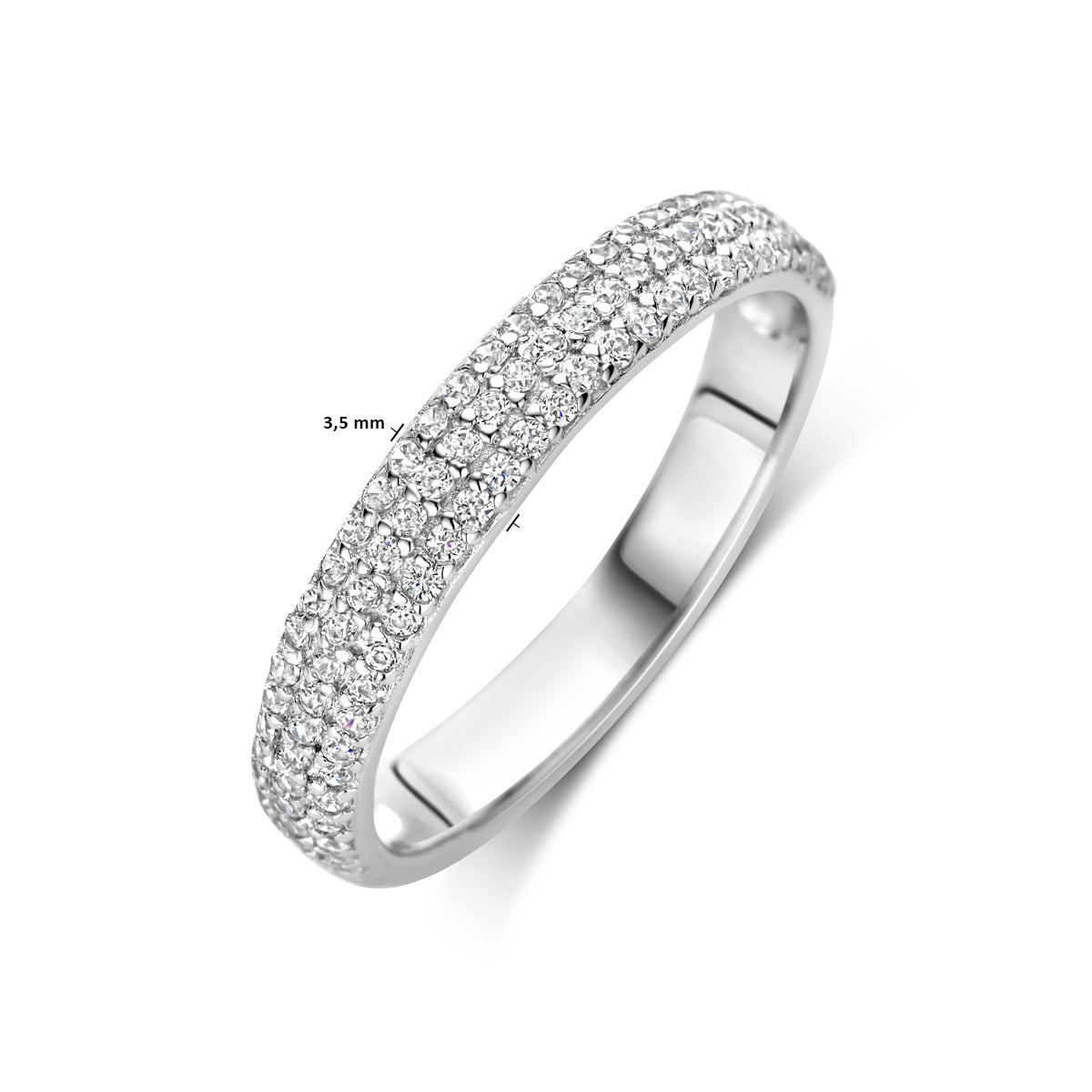 vDam Ring Zirkonia Zilver Gerhodineerd 1339979 Maat 18½