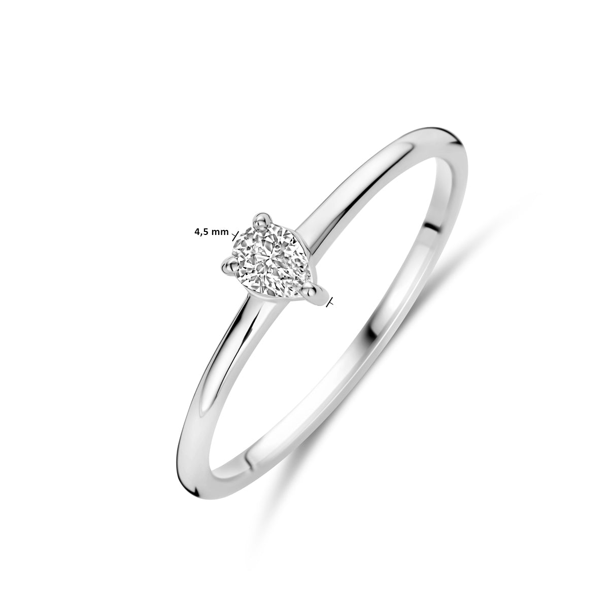 vDam Ring Zirkonia Zilver Gerhodineerd 1339992 Maat 17¾