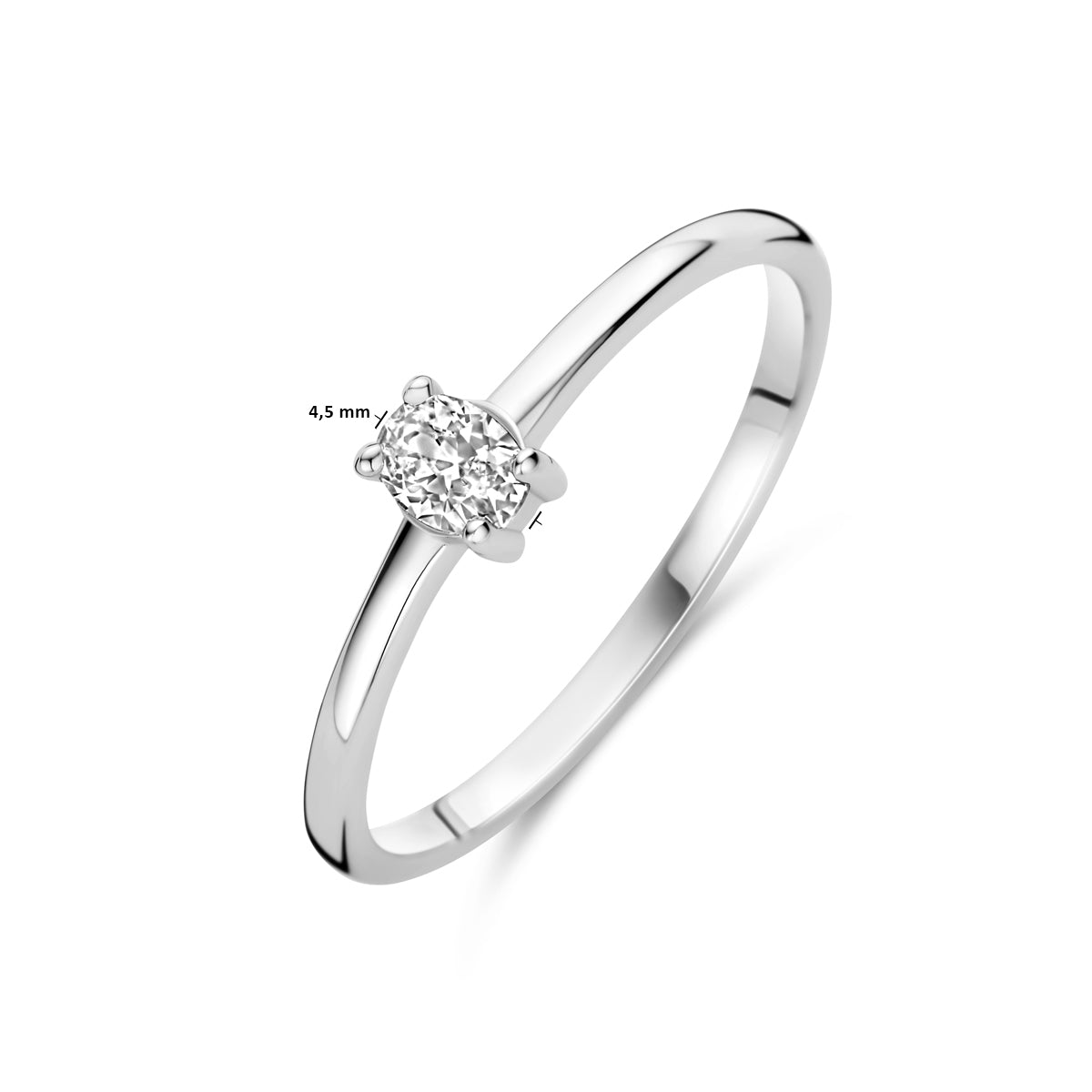 vDam Ring Zirkonia Zilver Gerhodineerd 1339995 Maat 17¼