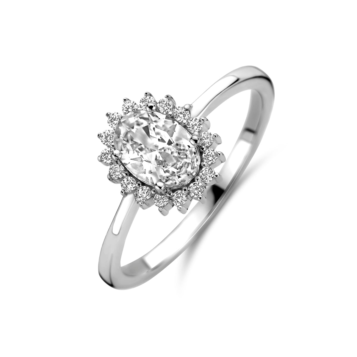 vDam Ring Zirkonia Zilver Gerhodineerd 1340649