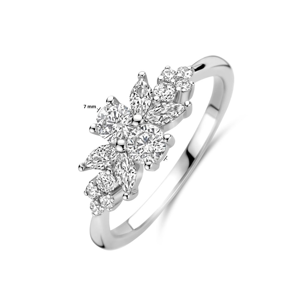 vDam Ring Zirkonia Zilver Gerhodineerd 1340672 Maat 16½