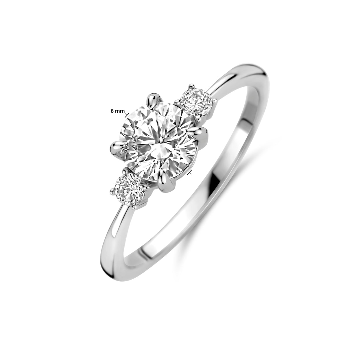 vDam Ring Zirkonia Zilver Gerhodineerd 1340677 Maat 16½