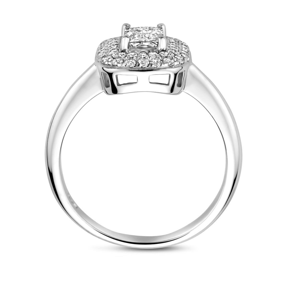 vDam Ring Zirkonia Zilver Gerhodineerd 1340707 Maat 18½