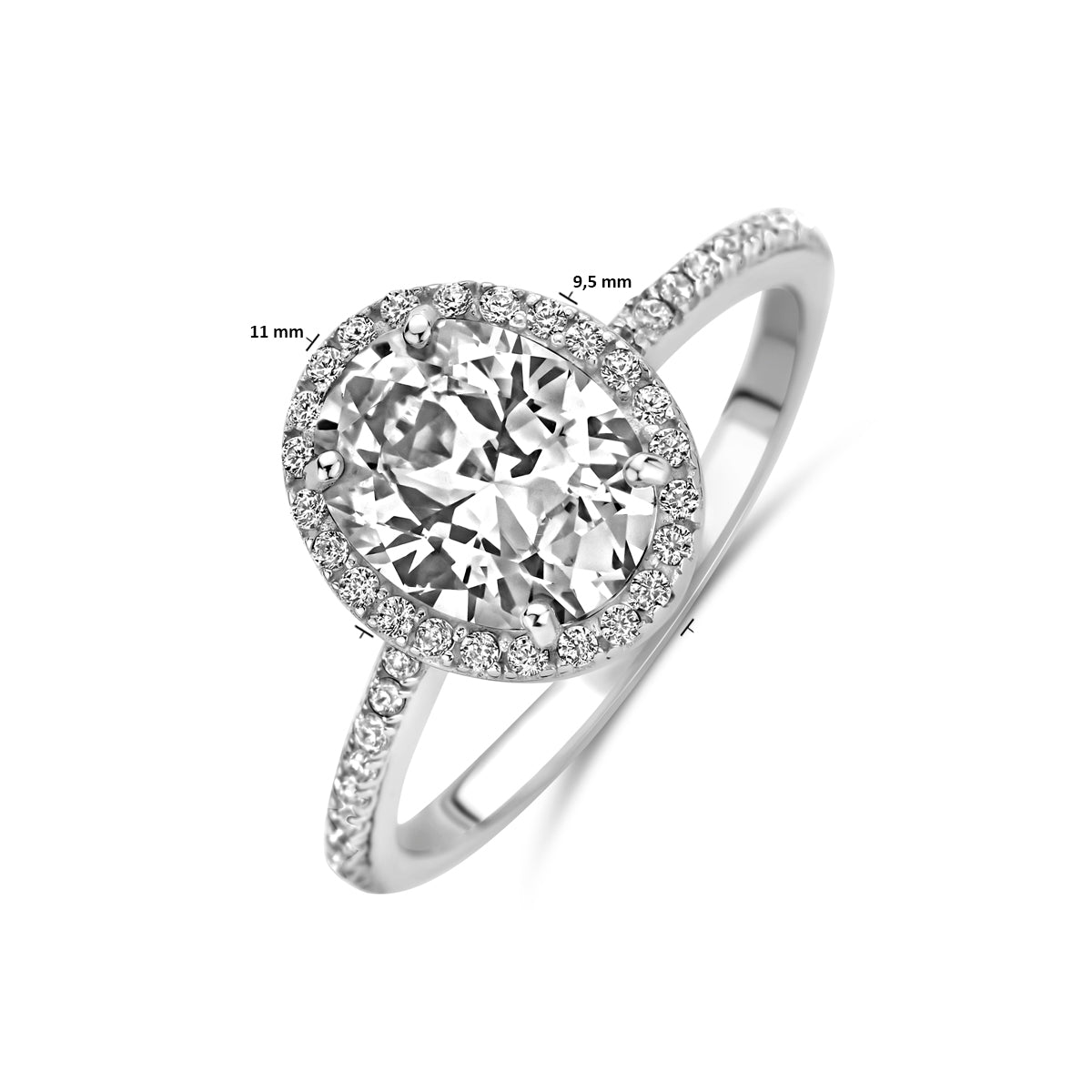 vDam Ring Zirkonia Zilver Gerhodineerd 1340725 Maat 18½