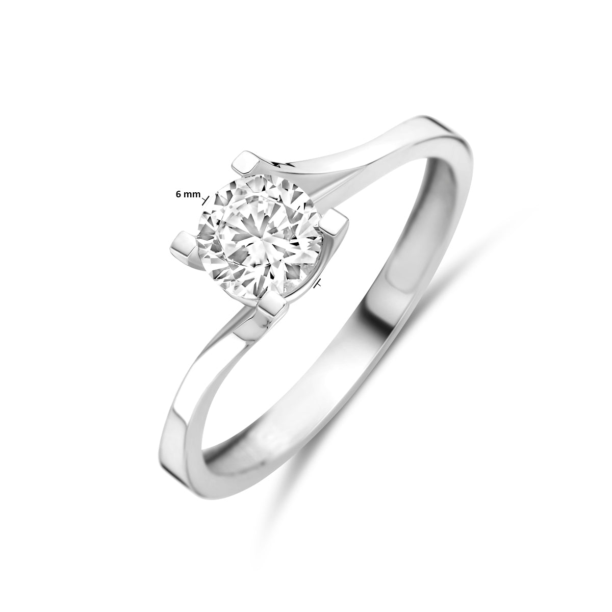 vDam Ring Zirkonia Zilver Gerhodineerd 1340765 Maat 16½