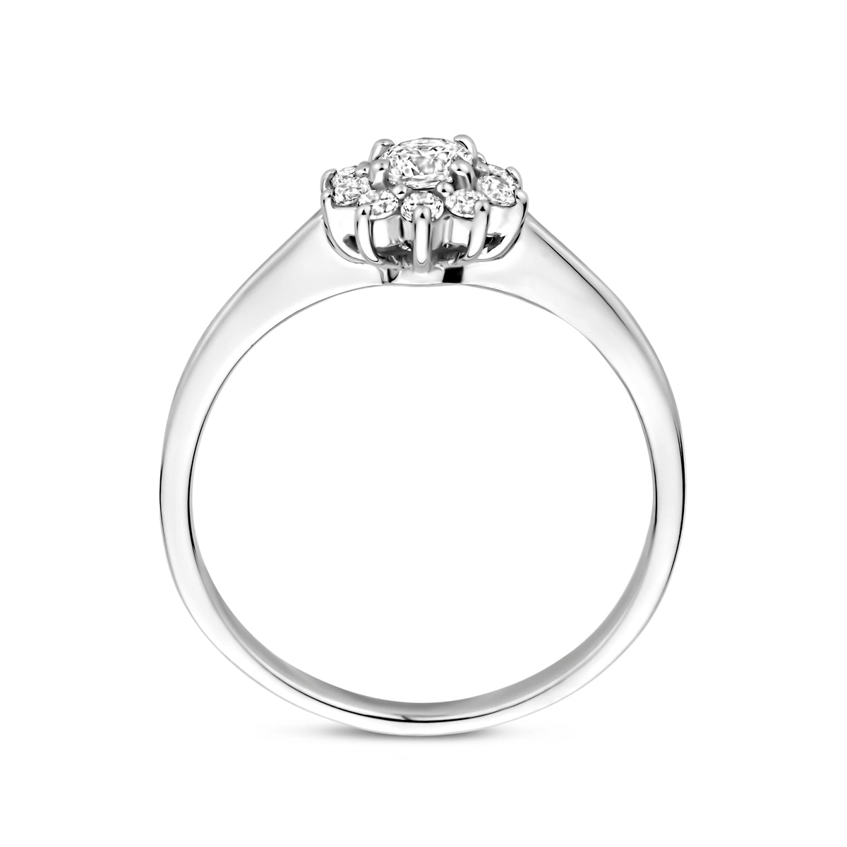 vDam Ring Zirkonia Zilver Gerhodineerd 1340850 Maat 17¼