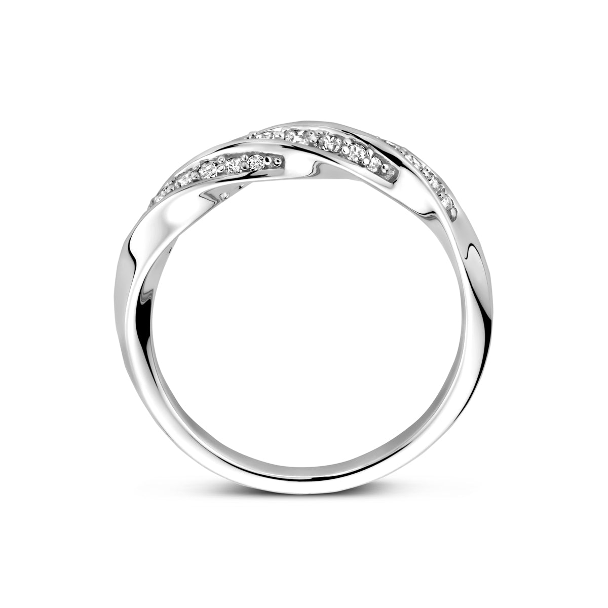 vDam Ring Zirkonia Zilver Gerhodineerd 1340896 Maat 17¼