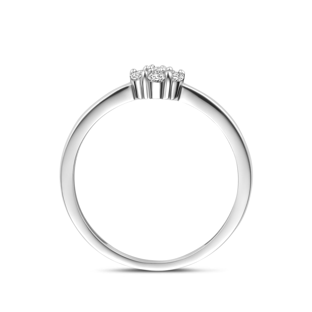 vDam Ring Zirkonia Zilver Gerhodineerd 1341253 Maat 17¼