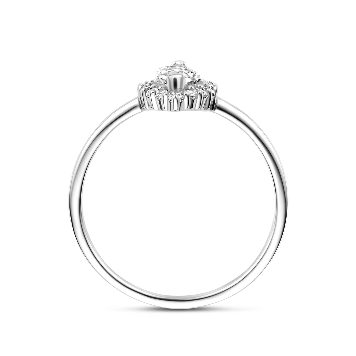 vDam Ring Zirkonia Zilver Gerhodineerd 1341335 Maat 17¾