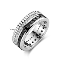 vDam Ring Zwart En Wit Zirkonia Zilver Gerhodineerd 1334780 Maat 16½