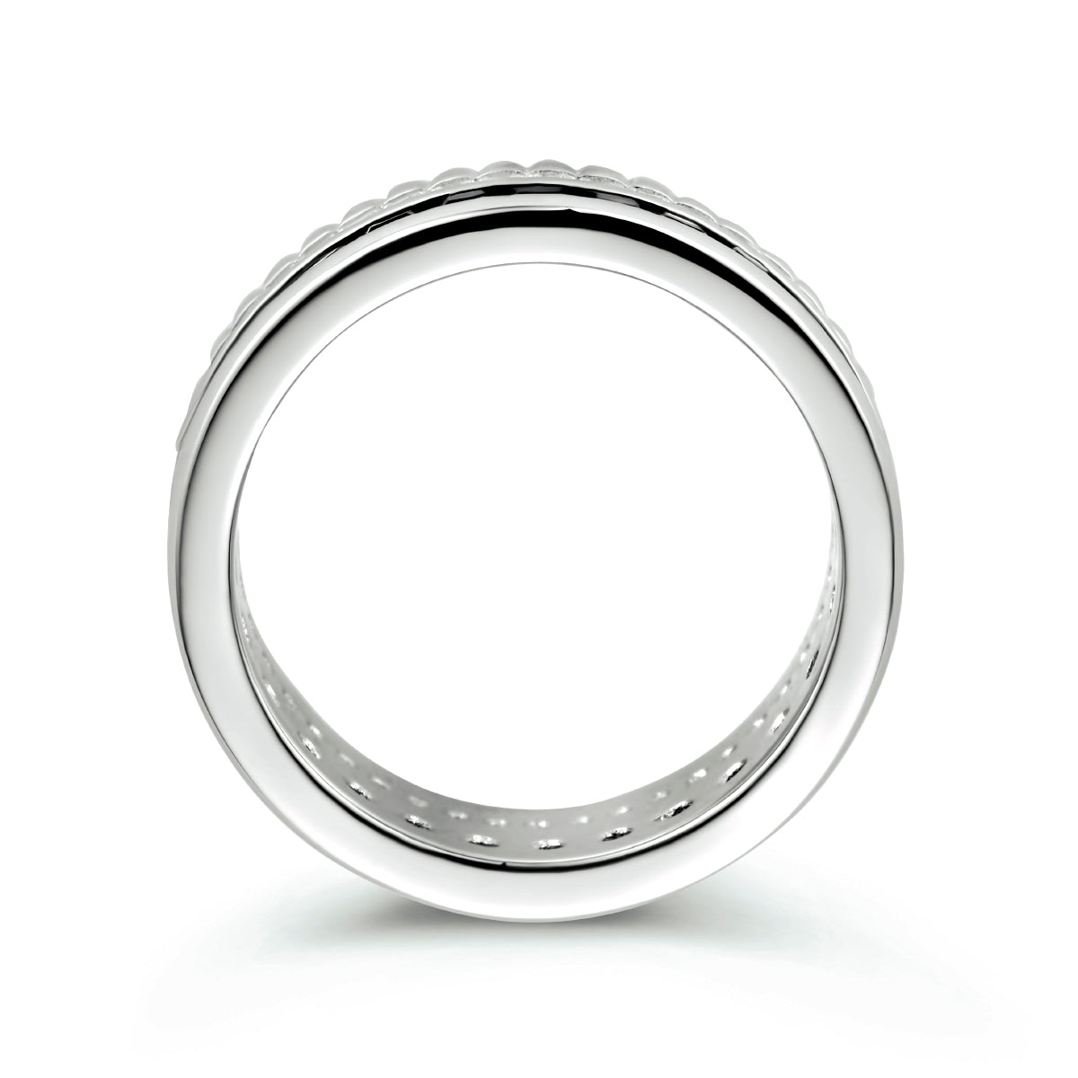 vDam Ring Zwart En Wit Zirkonia Zilver Gerhodineerd 1334992 Maat 18½