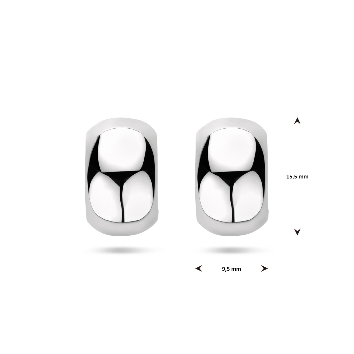 vDam Stekeroorringen 155 Mm Zilver Gerhodineerd 1340703