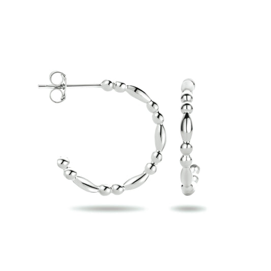 vDam Stekeroorringen Bolletjes Zilver Gerhodineerd 1334000