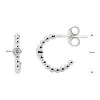 vDam Stekeroorringen Bolletjes Zirkonia Zilver Gerhodineerd 1333132