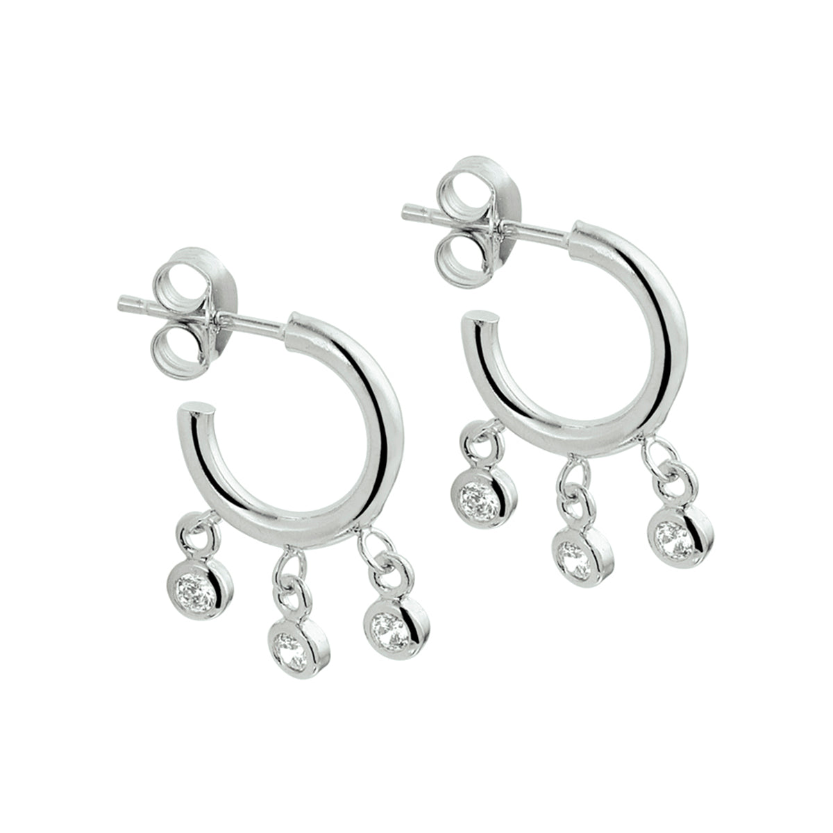 vDam Stekeroorringen Zirkonia Zilver Gerhodineerd 1328253