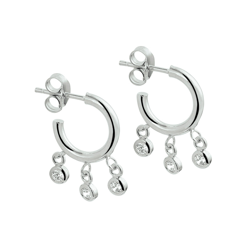 vDam Stekeroorringen Zirkonia Zilver Gerhodineerd 1328253