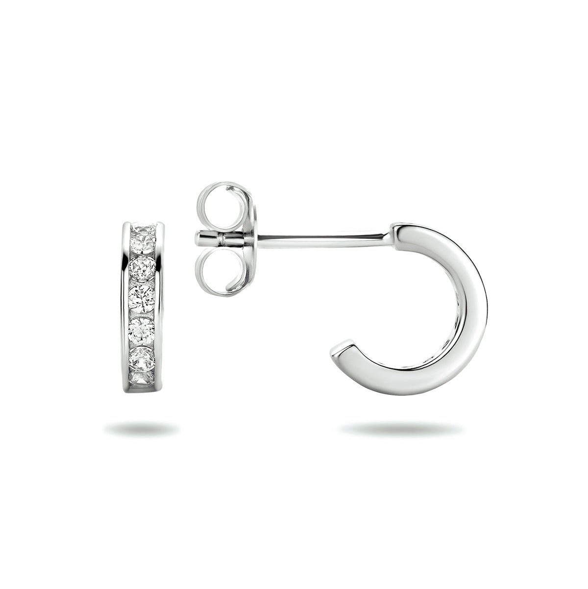 vDam Stekeroorringen Zirkonia Zilver Gerhodineerd 1333958