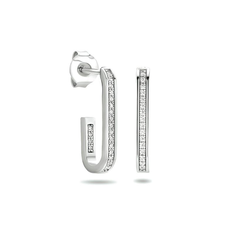 vDam Stekeroorringen Zirkonia Zilver Gerhodineerd 1334035