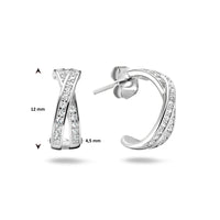 vDam Stekeroorringen Zirkonia Zilver Gerhodineerd 1334756