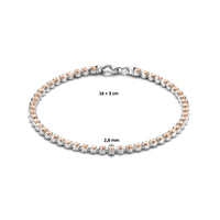 vDam Tennisarmband Champagne Zirkonia 2,8 Mm 16cm + 3 Cm Zilver Gerhodineerd 1335834  16cm