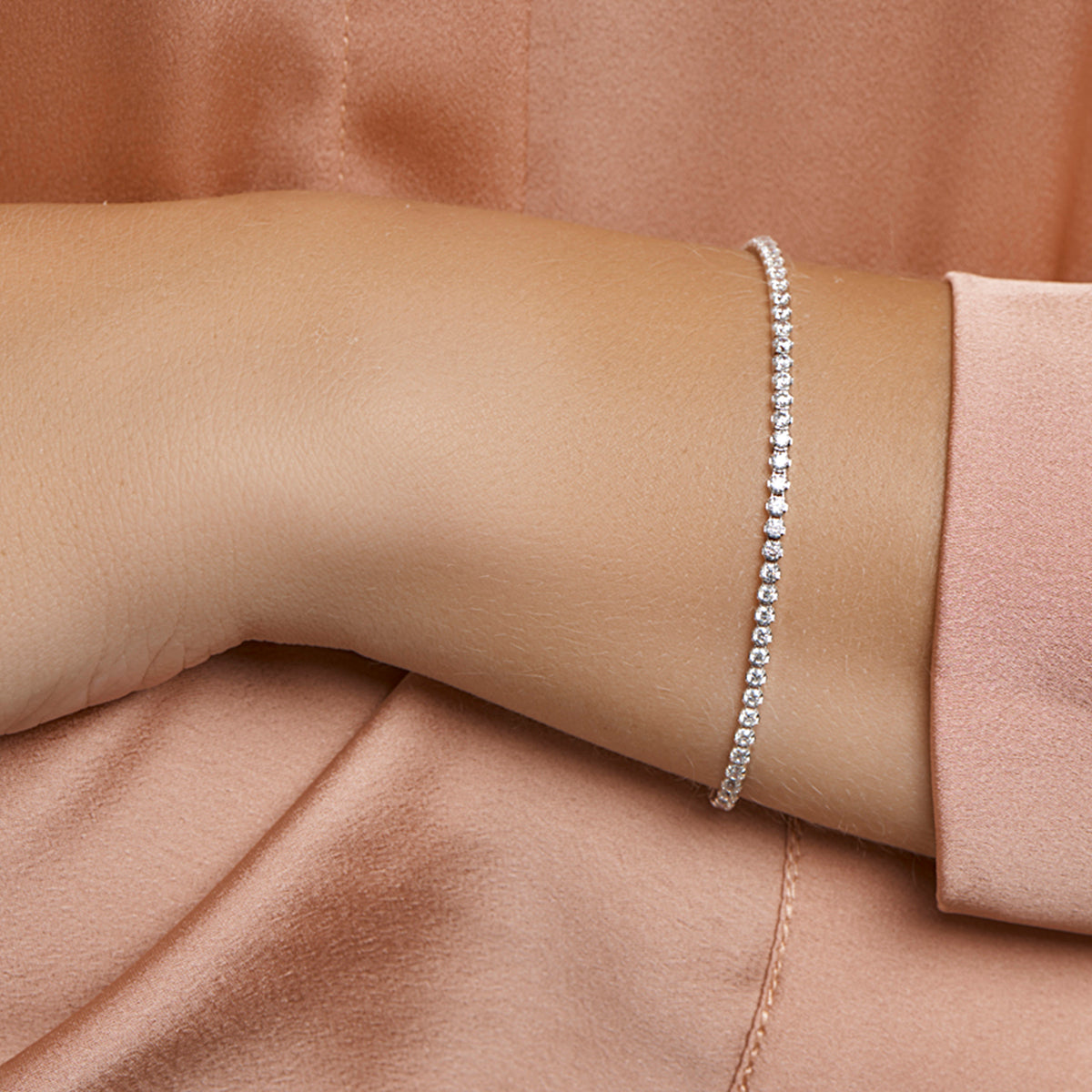 vDam Tennisarmband Zirkonia 2,5 Mm 17cm Cm Zilver Gerhodineerd 1332642  17cm