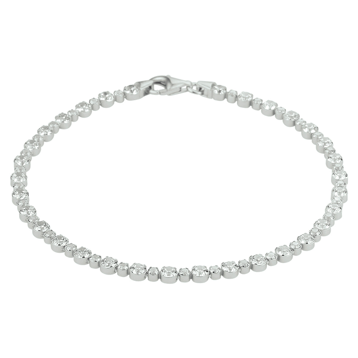 vDam Tennisarmband Zirkonia 3,0 Mm 18 Cm Zilver Gerhodineerd 1332622