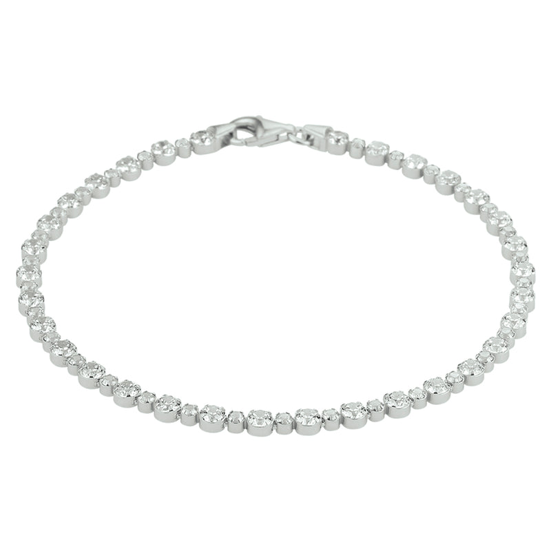 vDam Tennisarmband Zirkonia 3,0 Mm 18 Cm Zilver Gerhodineerd 1332622