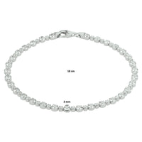 vDam Tennisarmband Zirkonia 3,0 Mm 18cm Cm Zilver Gerhodineerd 1332622  18cm