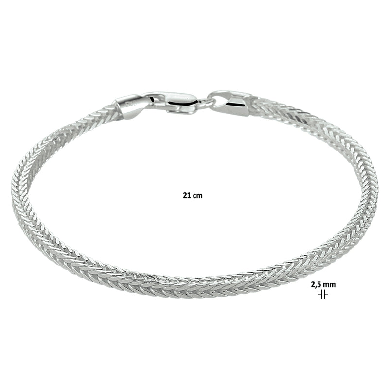 vDam Vossestaart 2,5 Mm Zilver Wit 1021cm148  21cm