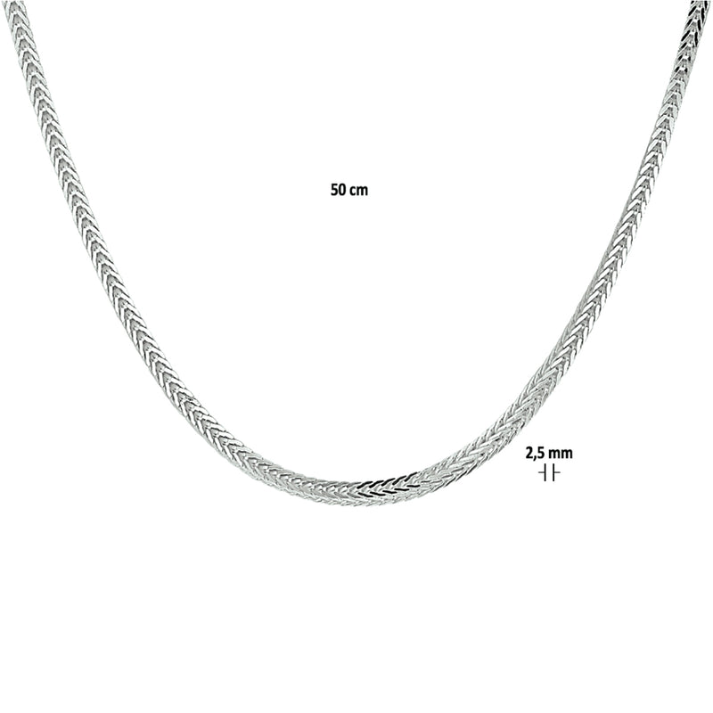 vDam Vossestaart 2,5 Mm Zilver Wit 1021149  50cm