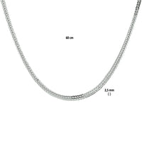 vDam Vossestaart 2,5 Mm Zilver Wit 1021150  60cm