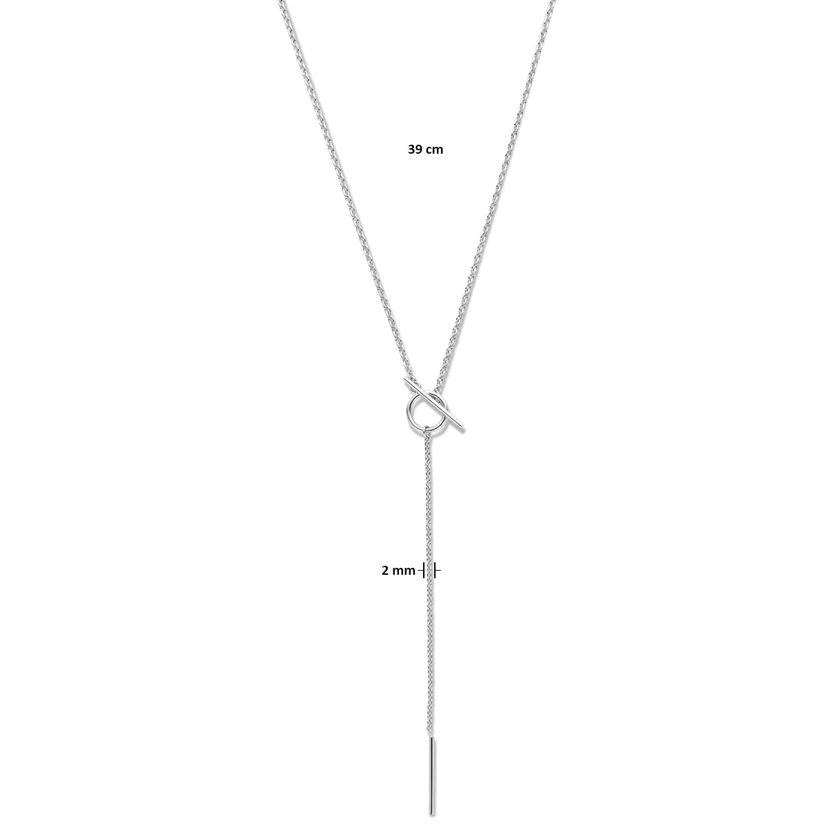 vDam Y-collier Kapittelslot 39cm Cm Zilver Gerhodineerd 1340540  39cm