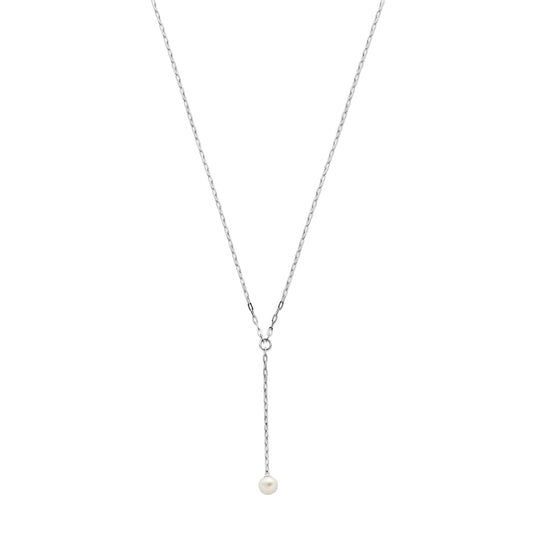 vDam Y-collier Parel 45 + 3 Cm Zilver Gerhodineerd 1339000