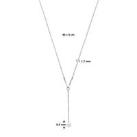 vDam Y-collier Parel 45cm + 3 Cm Zilver Gerhodineerd 1339000  45cm