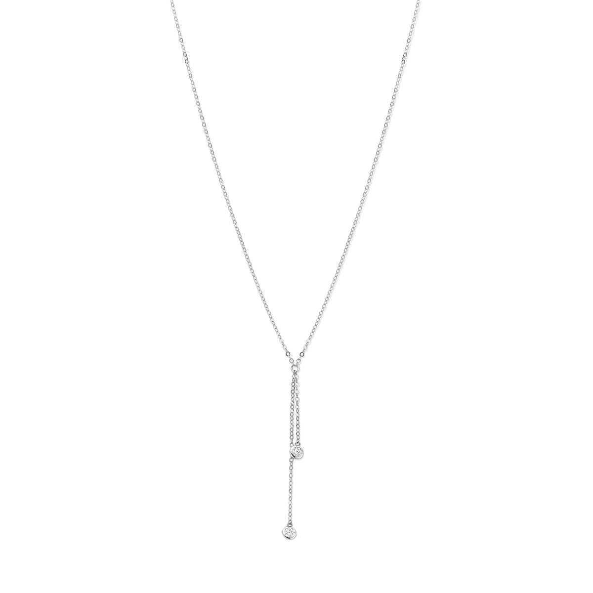 vDam Y-collier Zirkonia 41 + 4 Cm Zilver Gerhodineerd 1341151