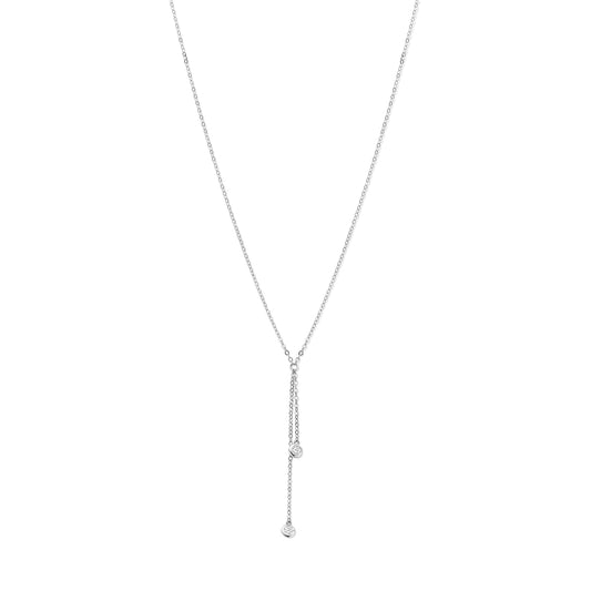 vDam Y-collier Zirkonia 41 + 4 Cm Zilver Gerhodineerd 1341151