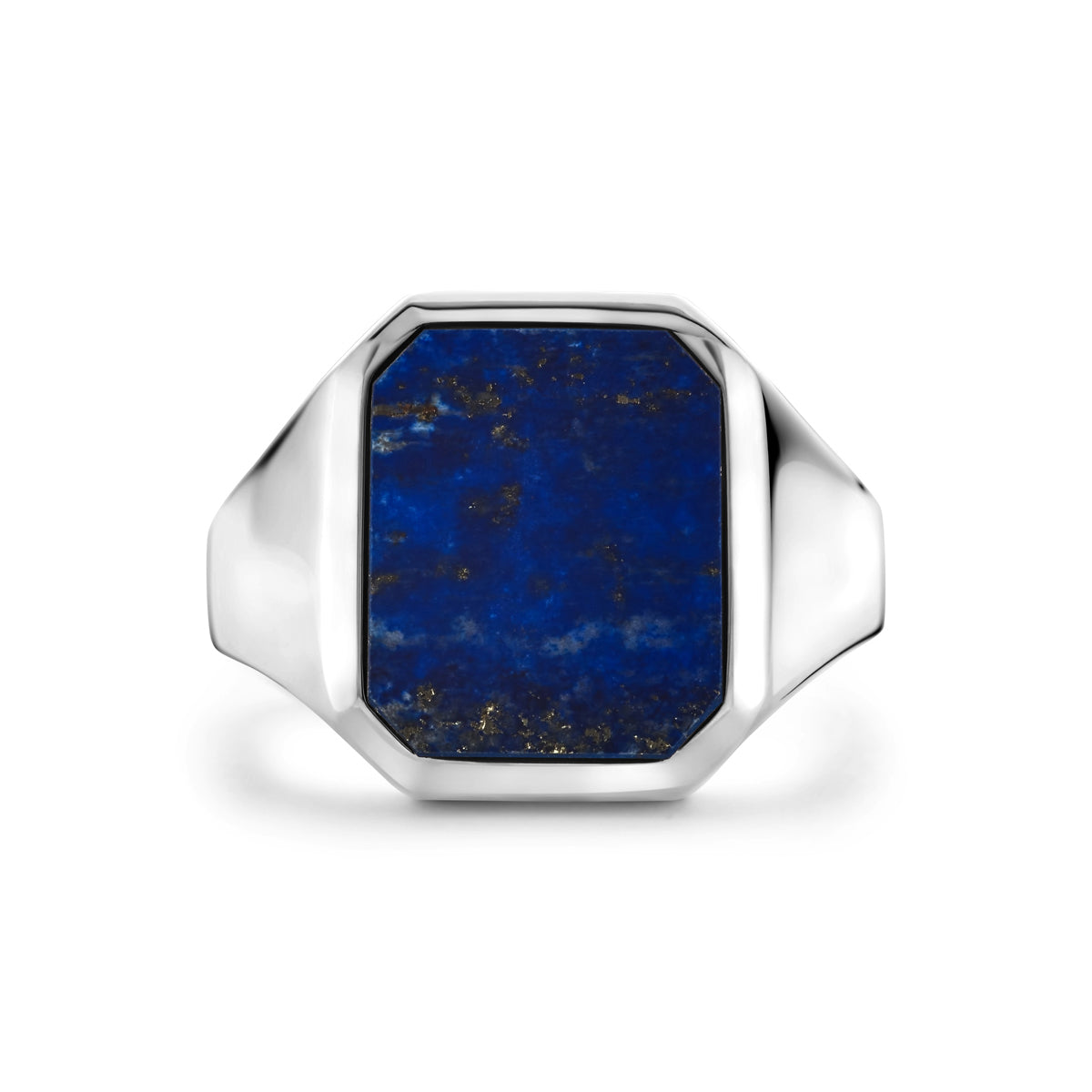 vDam Zegelring Massief Lapis 13 X 11mm Zilver Gerhodineerd 1337946 Maat 20