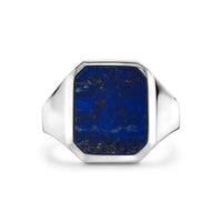vDam Zegelring Massief Lapis 13 X 11mm Zilver Wit 1021780 Maat 18