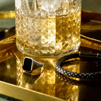 vDam Zegelring Massief Onyx 13 X 11mm Zilver Wit 1014739 Maat 18½